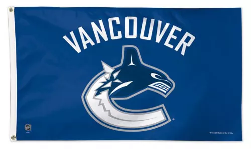 Vancouver Canucks - 3' x 5' NHL Polyester Flag - Medium Knit Polyester, 3' x 5', Without Fringe, Grommets, Dyed
