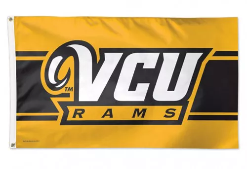 Virginia Commonwealth University (VCU) - 3' x 5' NCAA Polyester Flag (yellow) - Medium Knit Polyester, 3' x 5', Without Fringe, Grommets, Dyed