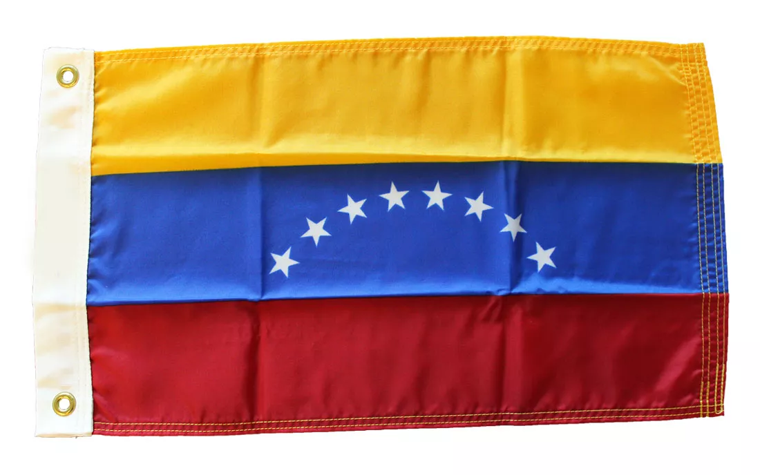 Venezuela - 12"X18" Nylon Flag (Civil) - Nylon, Without Fringe, Grommets