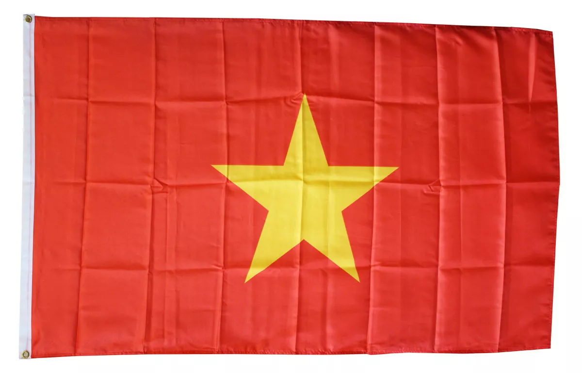 Vietnam - 3'X5' Polyester Flag - Lightweight Polyester, 3' x 5', Without Fringe, Grommets