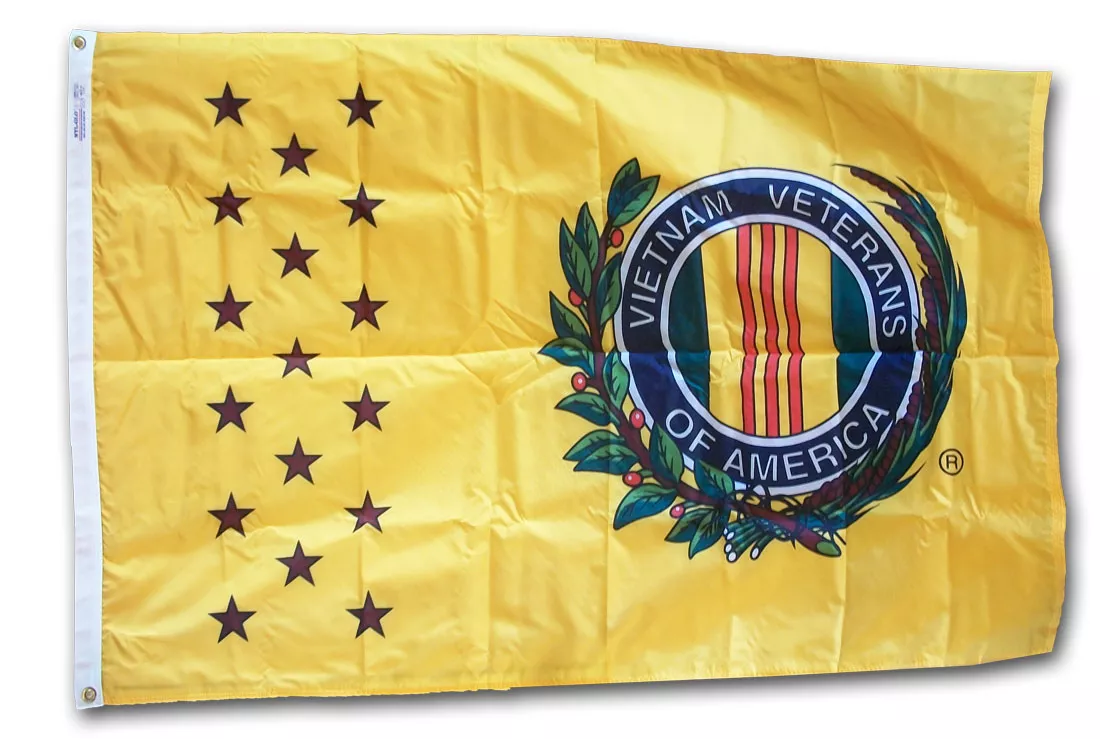 Vietnam Veterans - 3'X5' Nylon Flag - Nylon, 3' x 5', Without Fringe, Grommets