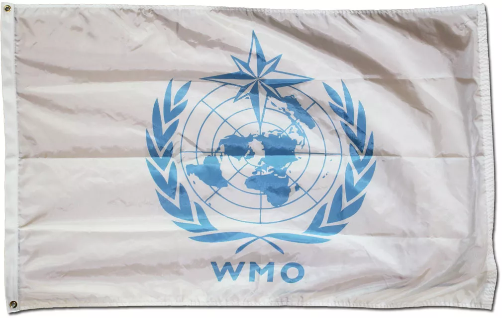 World Meteorological Organization (WMO) - 3'X5' Nylon Flag - Nylon, 3' x 5', Without Fringe, Grommets