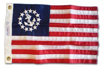 Yacht Ensign - 4'x6' Nylon Flag - Nylon, Without Fringe, Grommets, Sewn / Embroidered