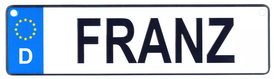 Franz - European License Plate (Germany)