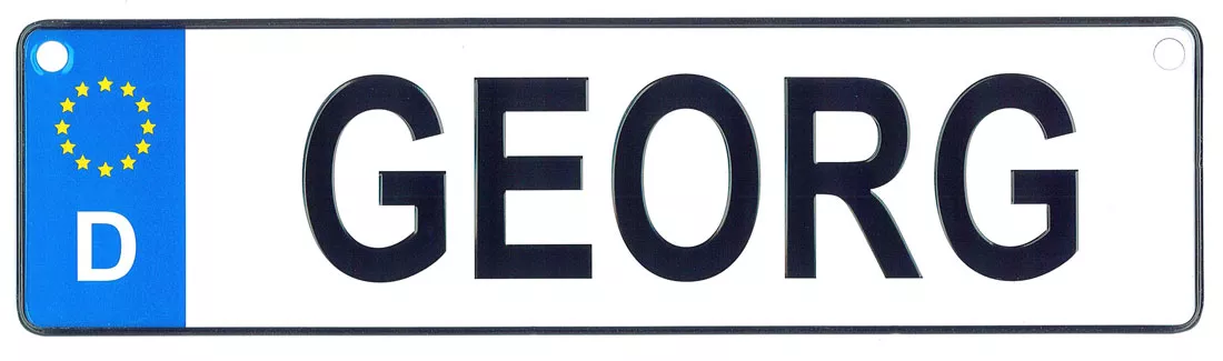Georg - European License Plate (Germany)