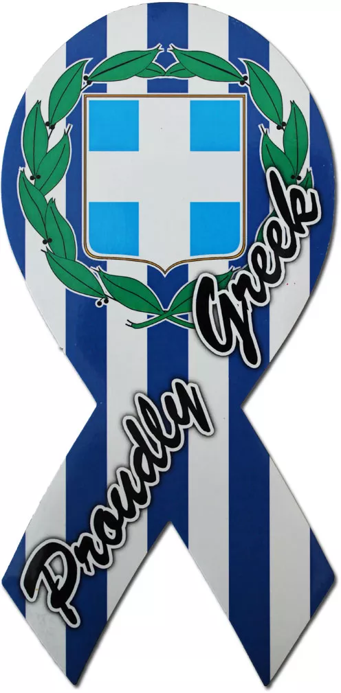 Greece Ribbon Magnet (Proudly Greek)