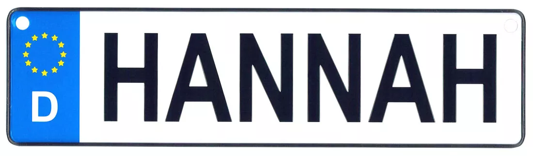 Hannah - European License Plate (Germany)