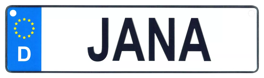 Jana - European License Plate (Germany)