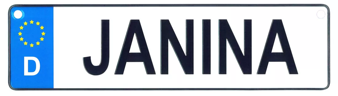 Janina - European License Plate (Germany)