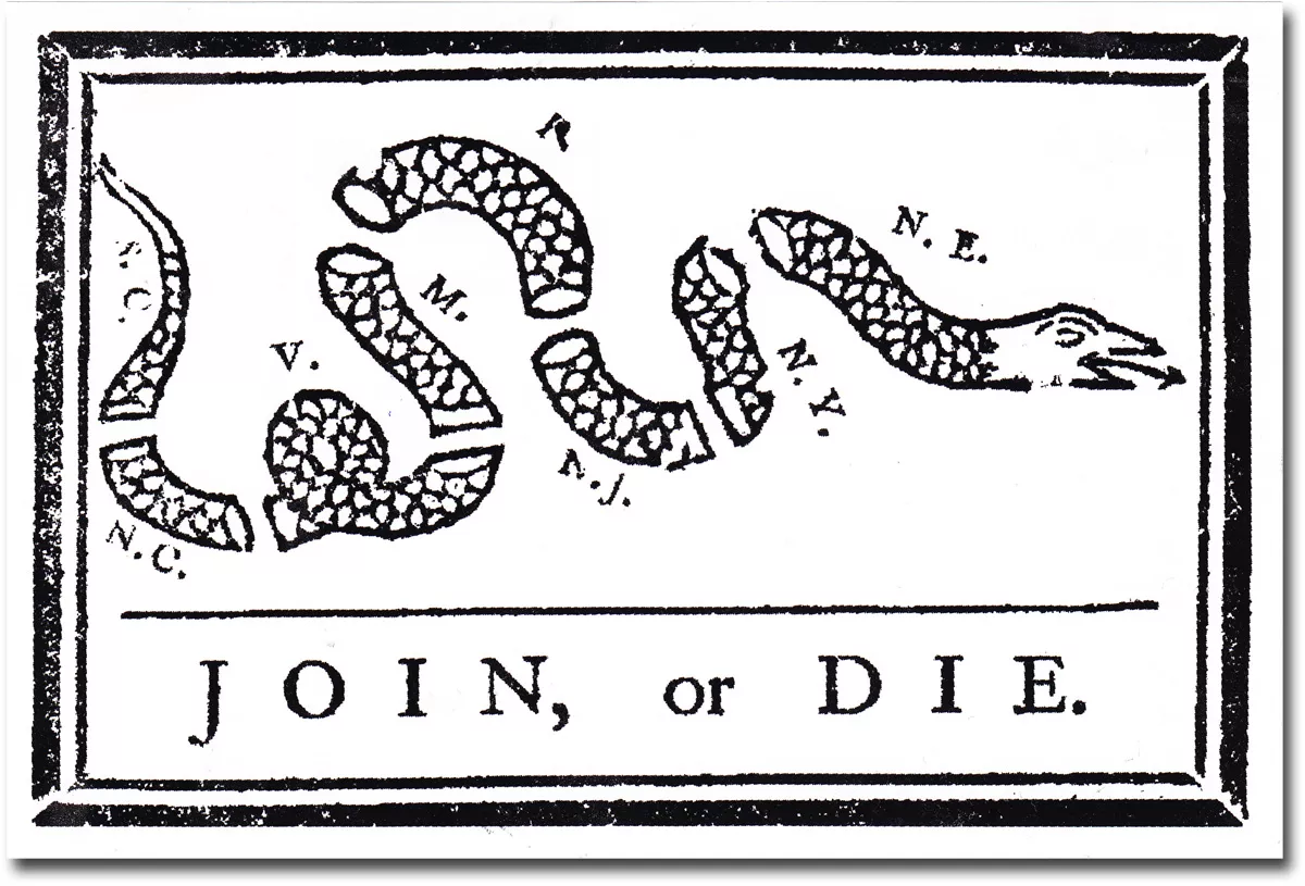 Join or Die - 4" x 6" Decal
