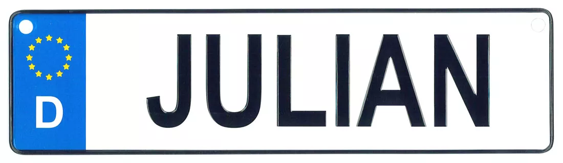 Julian - European License Plate (Germany)
