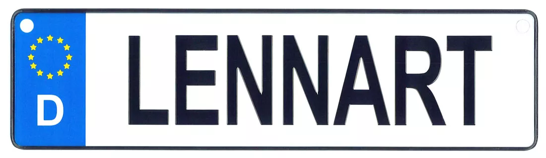 Lennart - European License Plate (Germany)
