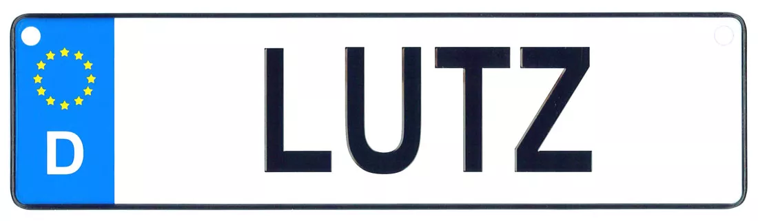 Lutz - European License Plate (Germany)