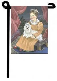 Maltese (Folk Art) - 11"x15" 2-Sided Banner