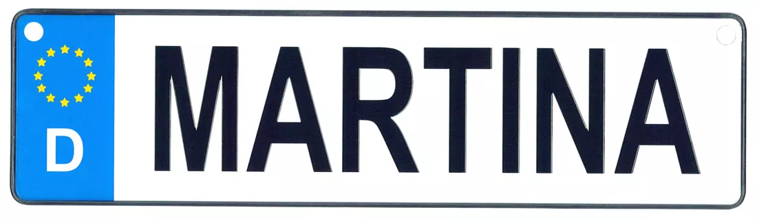 Martina - European License Plate (Germany)