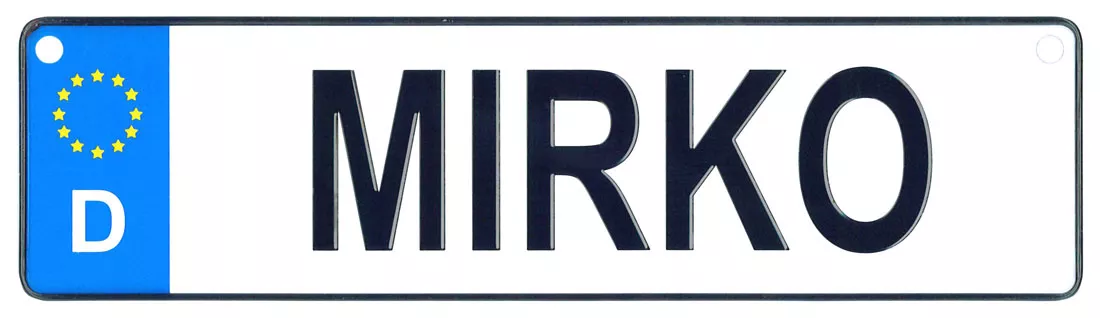 Mirko - European License Plate (Germany)