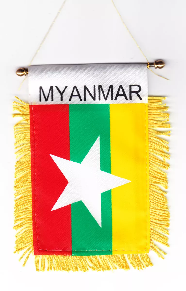 Myanmar (Burma) Window Hanging Flag 