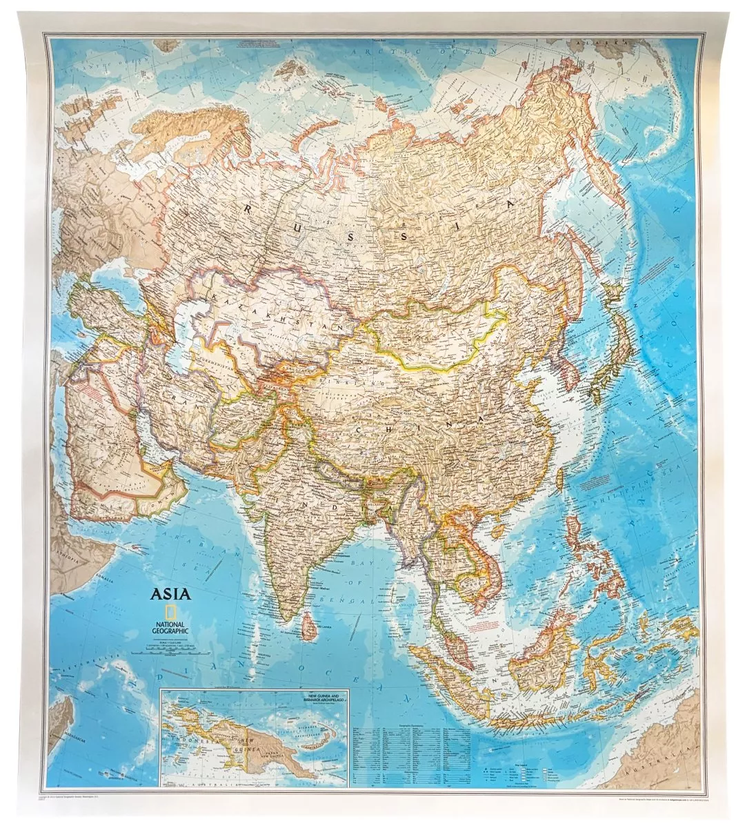 Asia National Geographic - 38" x 34" Wall Map (Classic-Laminated)