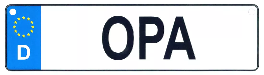 Opa - European License Plate (Germany)