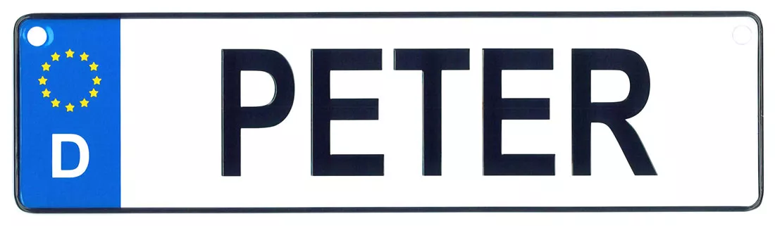 Peter - European License Plate (Germany)