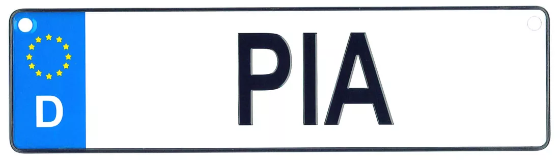 Pia - European License Plate (Germany)