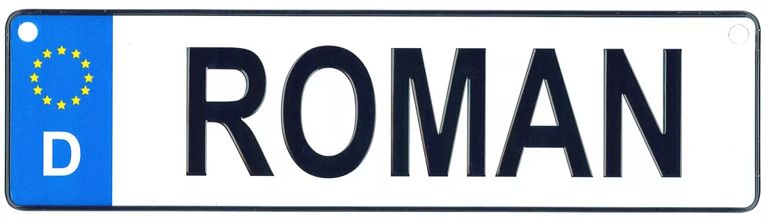 Roman - European License Plate (Germany)