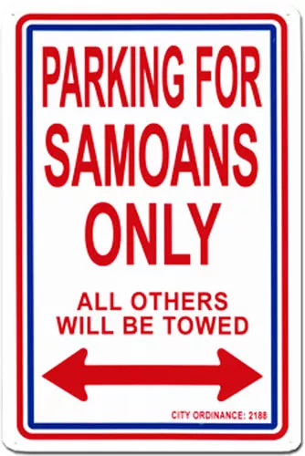 Samoa Parking Sign