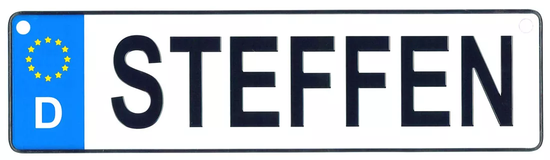 Steffen - European License Plate (Germany)