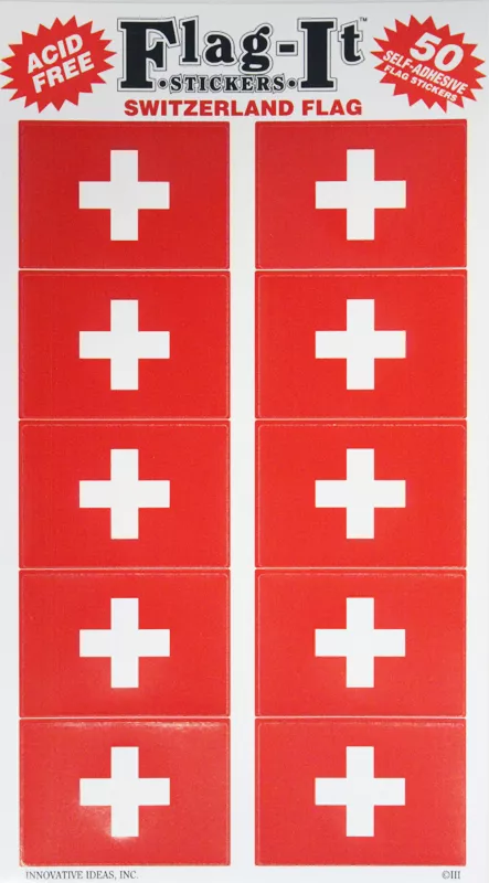 Switzerland 50 Count Sticker Pack