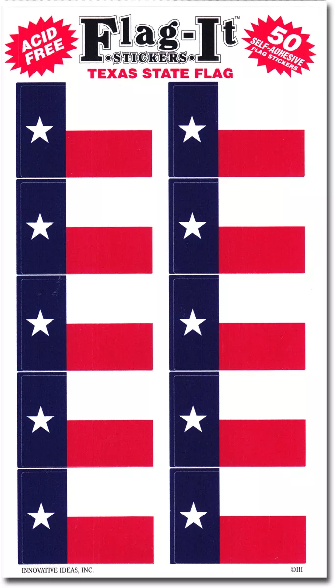 Texas 50 Count Sticker Pack