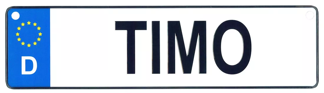 Timo - European License Plate (Germany)
