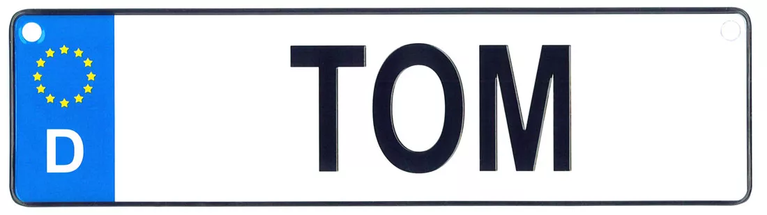 Tom - European License Plate (Germany)