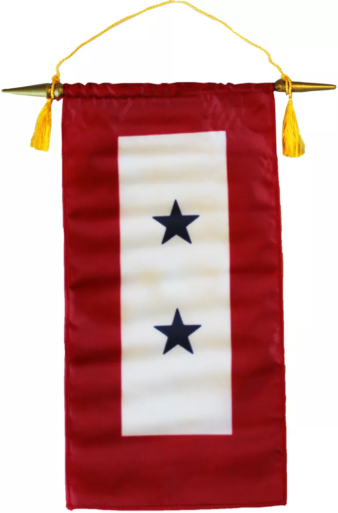 Service Banner (Two Star) -  8" x 15" Nylon Banner