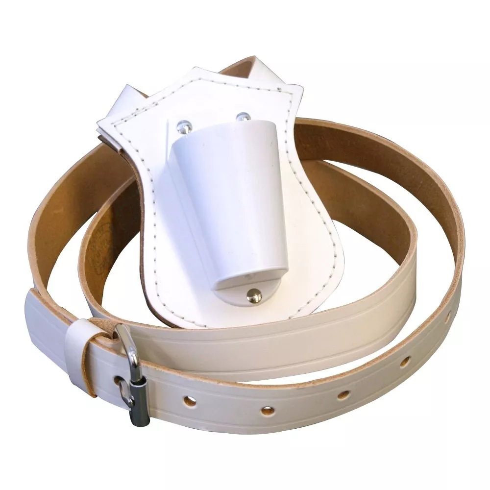 Leather Carrying Belt - Single Strap (White)