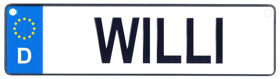 Willi - European License Plate (Germany)