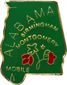 Alabama Map Lapel Pin