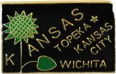 Kansas State Map Lapel Pin
