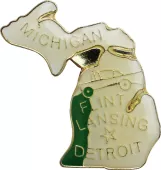Michigan State Map Lapel Pin