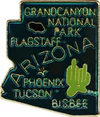 Arizona State Map Lapel Pin