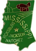 Mississippi State Map Lapel Pin