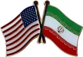 USA and Iran Flag Friendship Lapel PIn