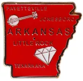 Arkansas State Map Lapel Pin