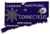 Connecticut State Map Lapel Pin