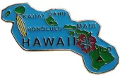 Hawaii State Map Lapel Pin
