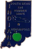 Indiana State Map Lapel Pin