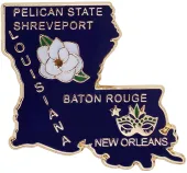 Louisiana State Map Lapel Pin