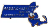 Massachusetts State Map Lapel Pin