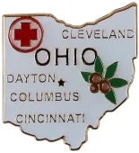 Ohio State Map Lapel Pin