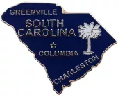 South Carolina State Map Lapel Pin