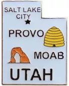 Utah State Map Lapel Pin